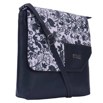 Esbeda Black Color Medium Size Floral Pattern Slingbag 5