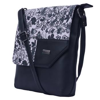 Esbeda Black Color Medium Size Floral Pattern Slingbag 7