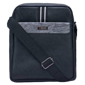 Esbeda Black Color Medium Size Drymilk Stripe Slingbag for Men's 1
