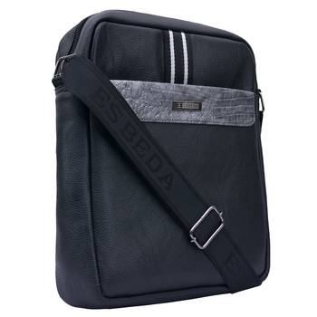 Esbeda Black Color Medium Size Drymilk Stripe Slingbag for Men's 4