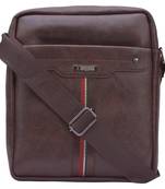 Esbeda Brown Color Medium Size Drymilk Stripe Slingbag