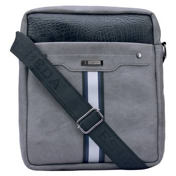Esbeda Grey Color Medium Size Croco Stripe Slingbag 1