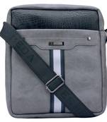 Esbeda Grey Color Medium Size Croco Stripe Slingbag