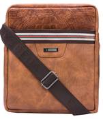 Esbeda Brown Color Medium Size Croco Stripe Slingbag