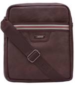 Esbeda Brown Color Medium Size Drymilk Stripe Slingbag for men's