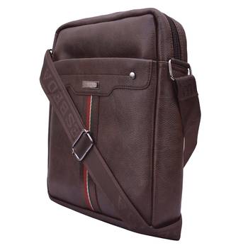 Esbeda Brown Color Medium Size Drymilk Stripe Slingbag 11