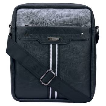 Esbeda Black Color Medium Size Croco Stripe Slingbag 2