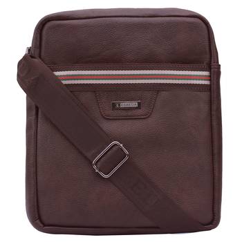 Esbeda Brown Color Medium Size Drymilk Stripe Slingbag for men's 2