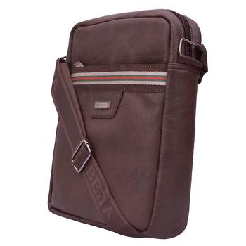 Esbeda Brown Color Medium Size Drymilk Stripe Slingbag for men's 8