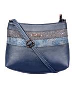 Esbeda Blue Color Medium Size Chunky Glitter Slingbag For Womens