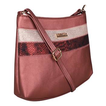 Esbeda Maroon Color Medium Size Chunky Glitter Slingbag For Womens 7