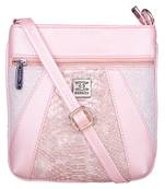 Esbeda Pink Color Medium Size Damask Slingbag For Womens