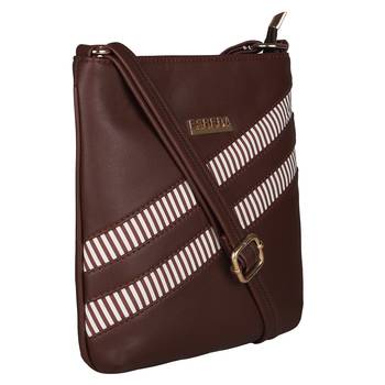 Esbeda Brown Color Medium Size Rayon Slingbag For Womens 4
