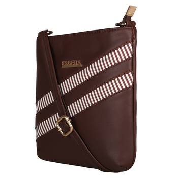 Esbeda Brown Color Medium Size Rayon Slingbag For Womens 5