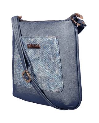 Esbeda Blue Color Medium Size Shiny Glitter Slingbag For Womens 5