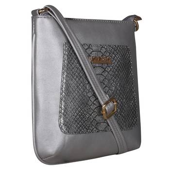 Esbeda Silver Color Medium Size Shiny Glitter Slingbag For Womens 4