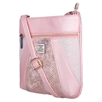 Esbeda Pink Color Medium Size Damask Slingbag For Womens 11