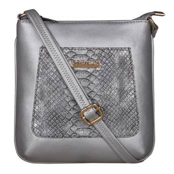 Esbeda Silver Color Medium Size Shiny Glitter Slingbag For Womens 2