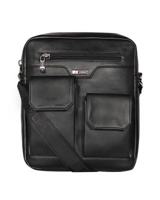 Esbeda Black Color Solid Camaro Crossbody Sling bag For Men 1