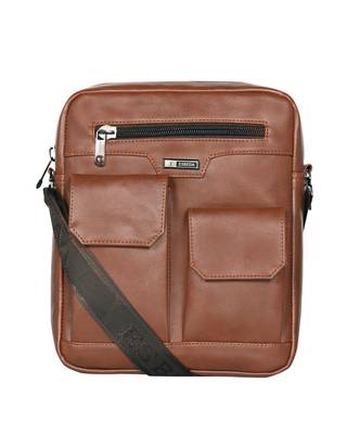 Esbeda Tan Color Solid Camaro Crossbody Sling bag For Men 1