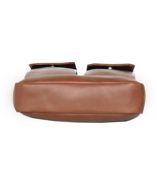 Esbeda Tan Color Solid Camaro Crossbody Sling bag For Men 12