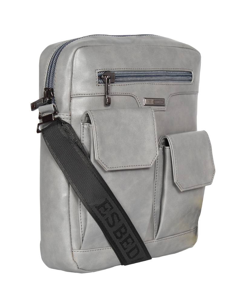 Esbeda Grey Color Solid Camaro Crossbody Sling bag For Men ESBEDA