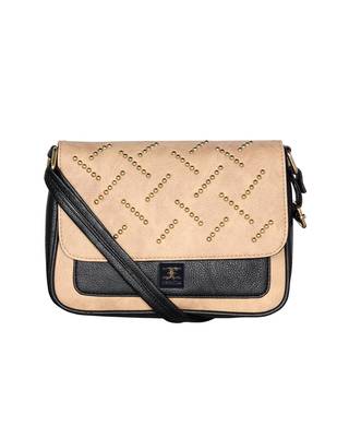 Esbeda Black Color solid Ball stud Sling Bag For Women 1