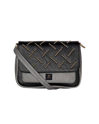 Esbeda Grey Color solid Ball stud Sling Bag For Women 1