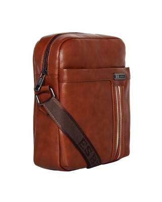 Esbeda Tan Color PU Solid Crossbody Sling Bag For Mens 7