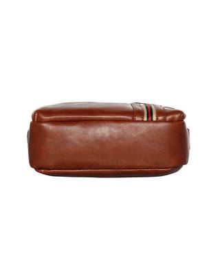 Esbeda Tan Color PU Solid Crossbody Sling Bag For Mens 9