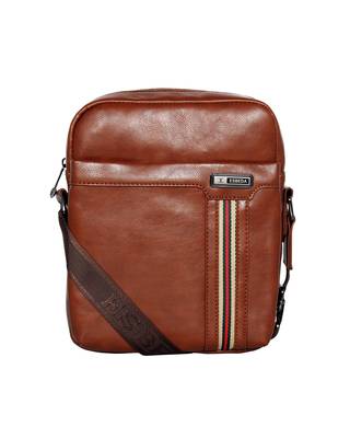 Esbeda Tan Color PU Solid Crossbody Sling Bag For Mens 3