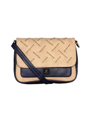 Esbeda Blue Color solid Ball stud Sling Bag For Women 3