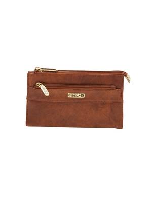 Esbeda Brown Solid Pu Synthetic Material Wallet For Women 1