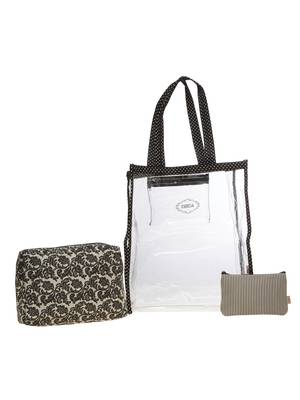 Esbeda Black Printed Pu Synthetic Material Travelling Kit For Women 7