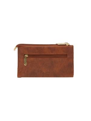 Esbeda Brown Solid Pu Synthetic Material Wallet For Women 9