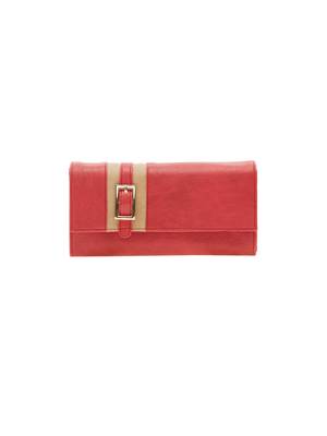 Esbeda Red Solid Pu Synthetic Material Wallet For Women 1