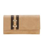Esbeda Beige Solid Pu Synthetic Material Wallet For Women