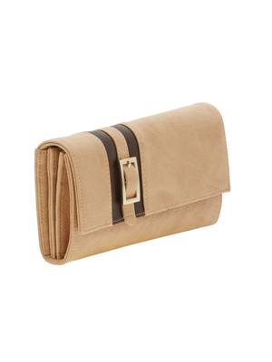 Esbeda Beige Solid Pu Synthetic Material Wallet For Women 5