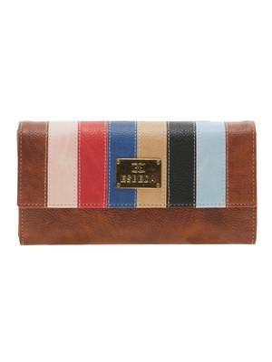 Esbeda Brown Solid Pu Synthetic Material Wallet For Women 1