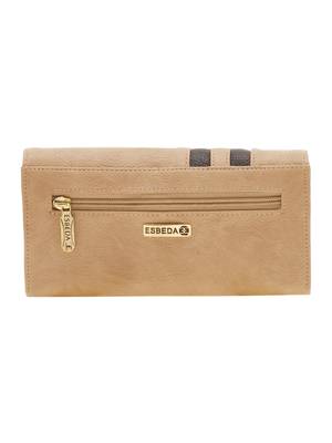 Esbeda Beige Solid Pu Synthetic Material Wallet For Women 9