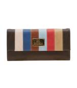 Esbeda Brown Solid Pu Synthetic Material Wallet For Women