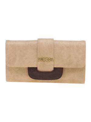 Esbeda Beige Solid Pu Synthetic Material Wallet For Women 1