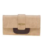 Esbeda Beige Solid Pu Synthetic Material Wallet For Women