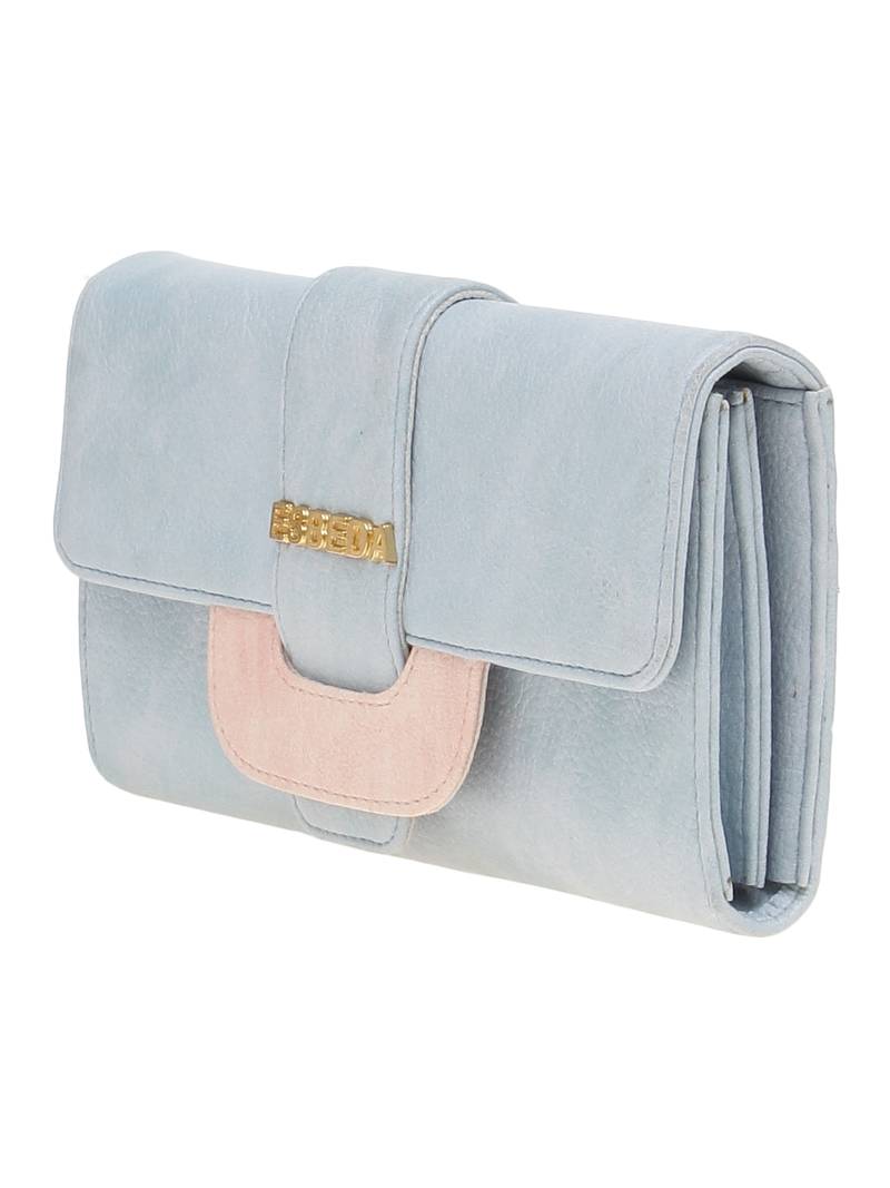 Esbeda Light Blue Solid Pu Synthetic Material Wallet For Women