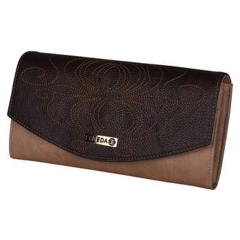 Esbeda Brown Color PU Synthetic Material Stiches Wallet For Womens 4