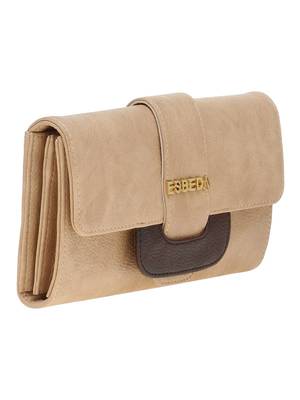 Esbeda Beige Solid Pu Synthetic Material Wallet For Women 7