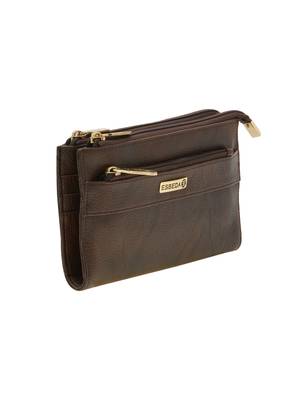 Esbeda Brown Solid Pu Synthetic Material Wallet For Women 11