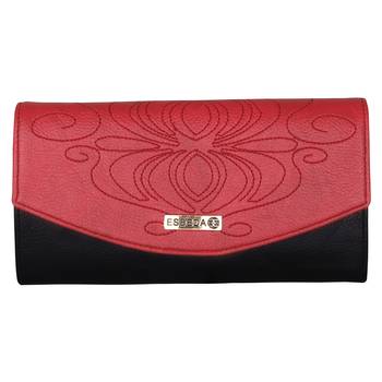Esbeda Red Color PU Synthetic Material Stiches Wallet For Womens 2