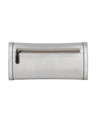 Esbeda Silver Color Small Size Solid Holo Trifold wallet For Women 4