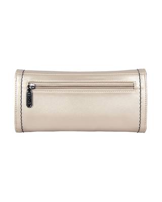 Esbeda Cream Color Small Size Solid Holo Trifold wallet For Women 4